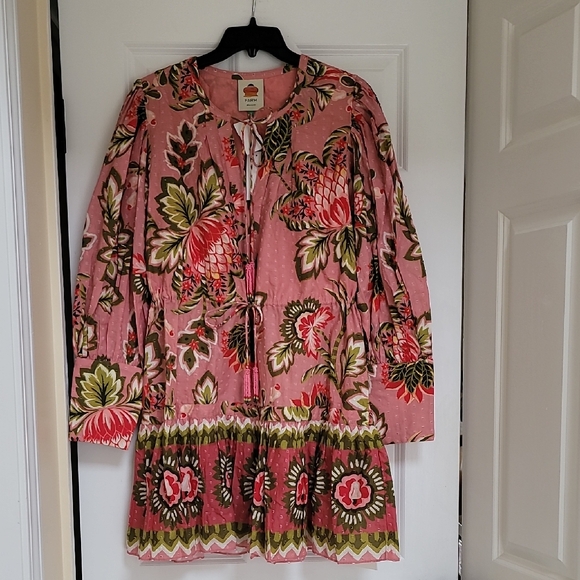 FARM RIO Aura Floral Cotton Skater Mini Dress - Picture 2 of 13